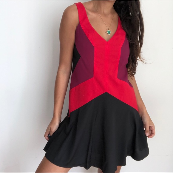 NWT JayGodfrey color blocked mini dress 4 - Picture 3 of 6